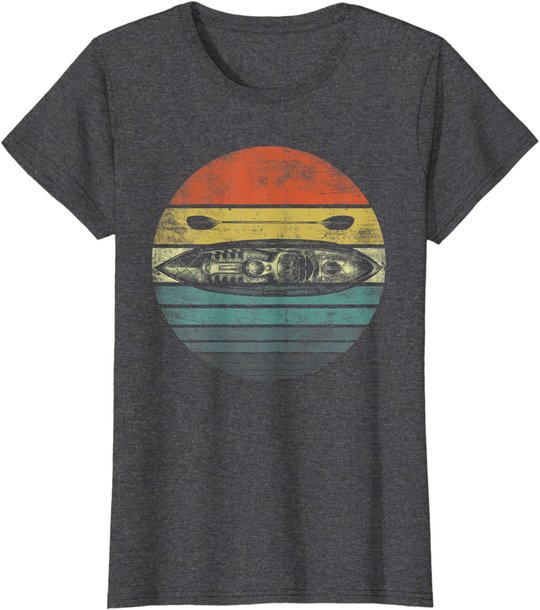 Retro Kayak Canoe Lover Funny Kayaking Paddling Kayaker Gift T-Shirt