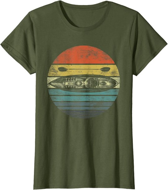 Retro Kayak Canoe Lover Funny Kayaking Paddling Kayaker Gift T-Shirt