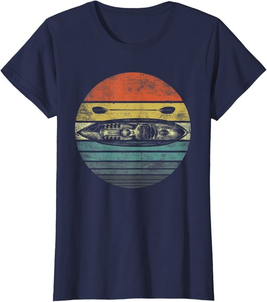 Retro Kayak Canoe Lover Funny Kayaking Paddling Kayaker Gift T-Shirt