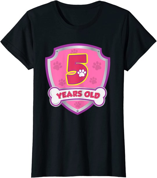 Kids 5 Year Old 5th Birthday Patrol Party Boys Girls T-Shirt