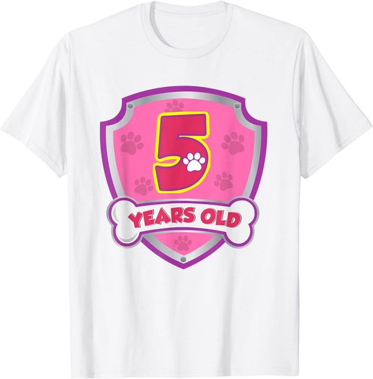 Kids 5 Year Old 5th Birthday Patrol Party Boys Girls T-Shirt