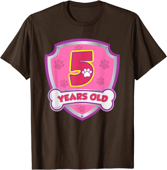 Kids 5 Year Old 5th Birthday Patrol Party Boys Girls T-Shirt