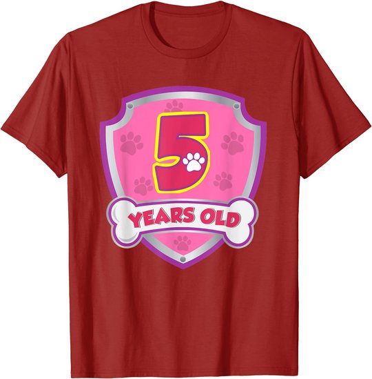 Kids 5 Year Old 5th Birthday Patrol Party Boys Girls T-Shirt