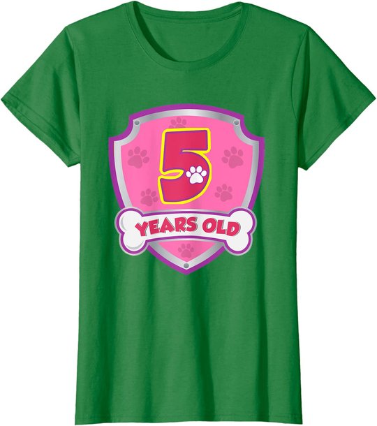 Kids 5 Year Old 5th Birthday Patrol Party Boys Girls T-Shirt