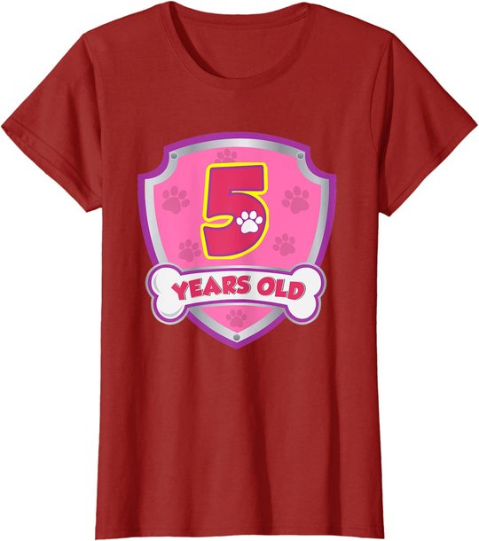 Kids 5 Year Old 5th Birthday Patrol Party Boys Girls T-Shirt