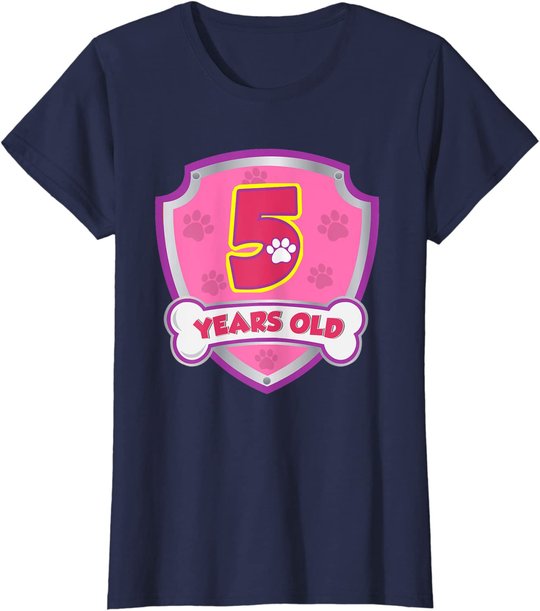 Kids 5 Year Old 5th Birthday Patrol Party Boys Girls T-Shirt