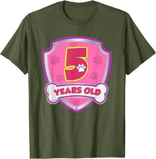 Kids 5 Year Old 5th Birthday Patrol Party Boys Girls T-Shirt