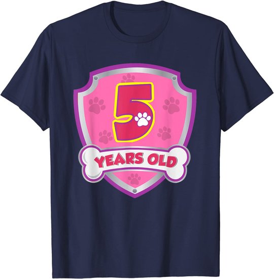 Kids 5 Year Old 5th Birthday Patrol Party Boys Girls T-Shirt