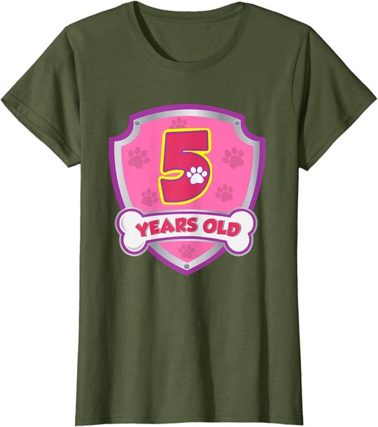 Kids 5 Year Old 5th Birthday Patrol Party Boys Girls T-Shirt