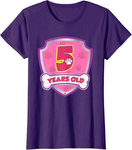 Kids 5 Year Old 5th Birthday Patrol Party Boys Girls T-Shirt