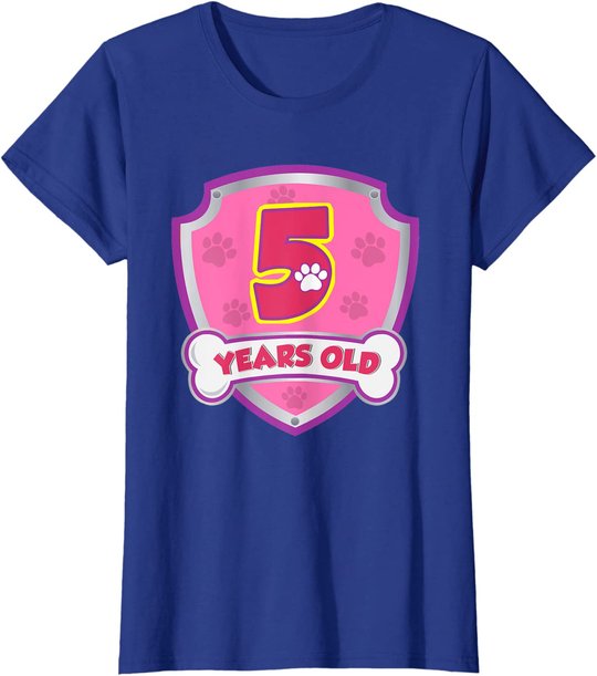 Kids 5 Year Old 5th Birthday Patrol Party Boys Girls T-Shirt