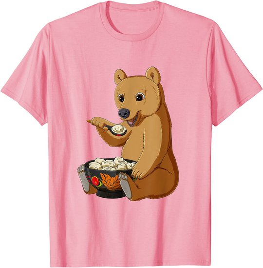 Russian Bear eats Traditional Russian Food Pelmeni T-Shirt