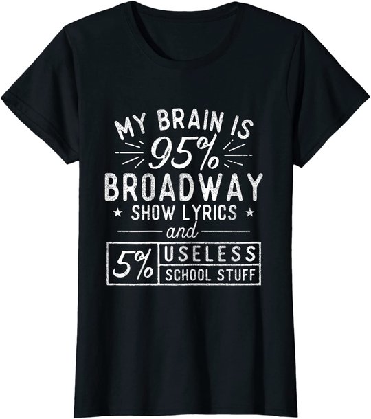 My Brain Is 95% Broadway Lyrics - Actor Theatre Musical T-Shirt