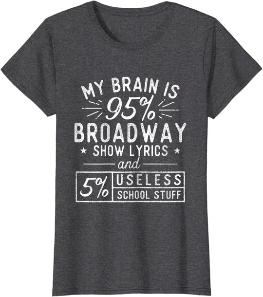 My Brain Is 95% Broadway Lyrics - Actor Theatre Musical T-Shirt