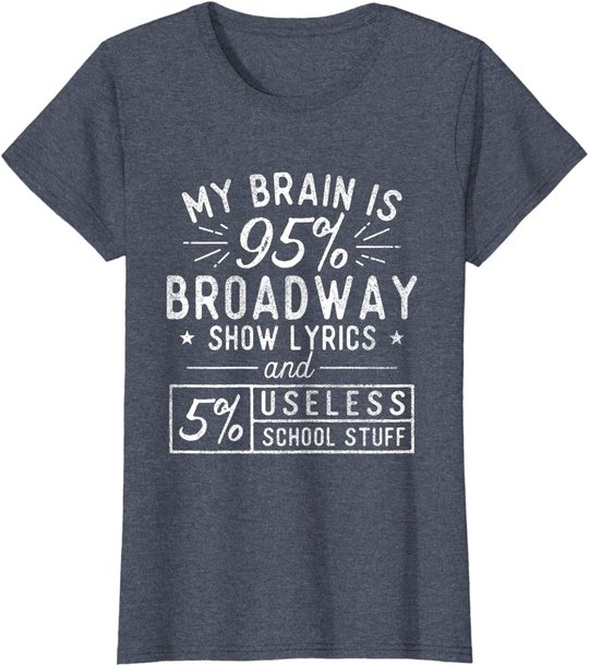 My Brain Is 95% Broadway Lyrics - Actor Theatre Musical T-Shirt