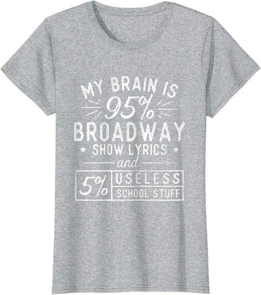 My Brain Is 95% Broadway Lyrics - Actor Theatre Musical T-Shirt