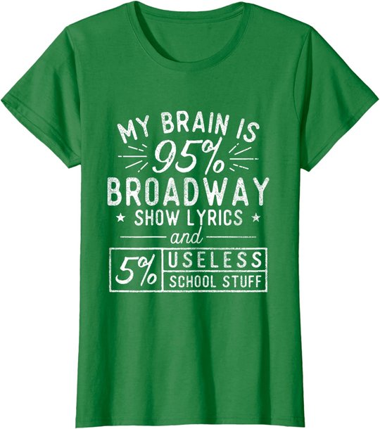 My Brain Is 95% Broadway Lyrics - Actor Theatre Musical T-Shirt