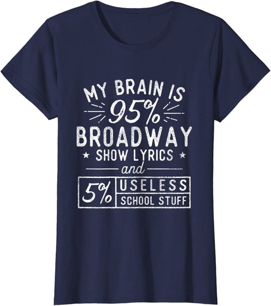 My Brain Is 95% Broadway Lyrics - Actor Theatre Musical T-Shirt
