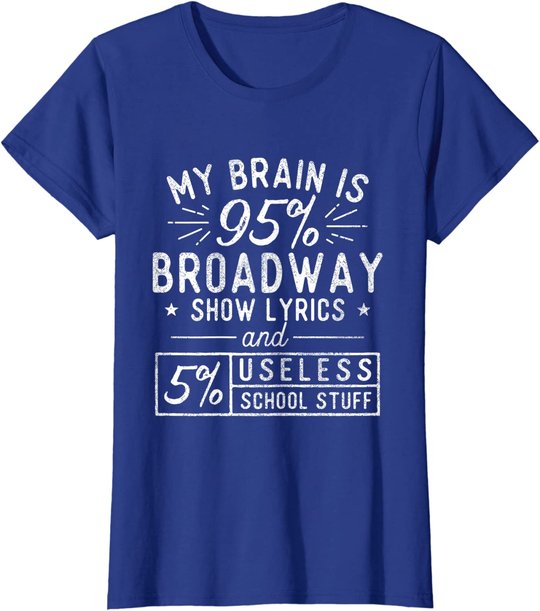 My Brain Is 95% Broadway Lyrics - Actor Theatre Musical T-Shirt