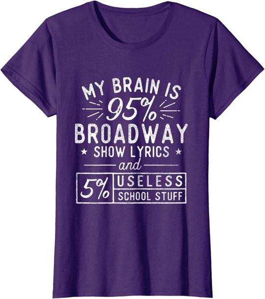 My Brain Is 95% Broadway Lyrics - Actor Theatre Musical T-Shirt