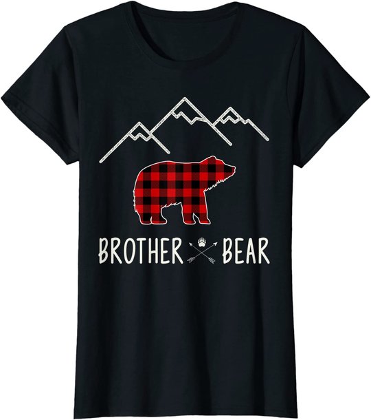 Mama Bear Gift - Buffalo Plaid Brother Bear T-Shirt