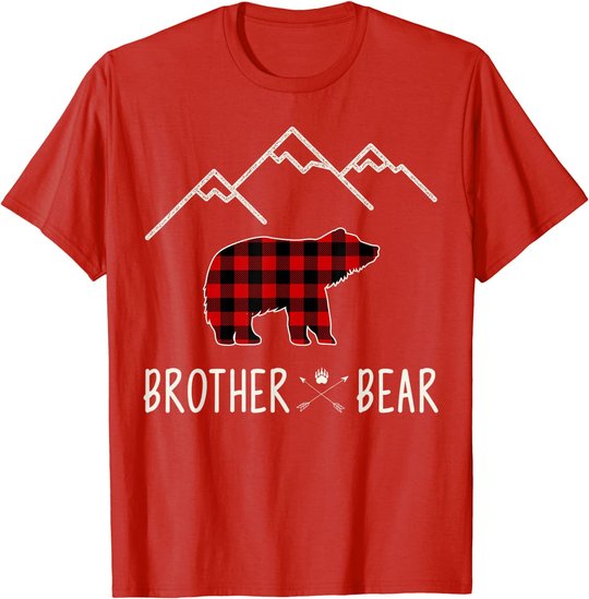 Mama Bear Gift - Buffalo Plaid Brother Bear T-Shirt