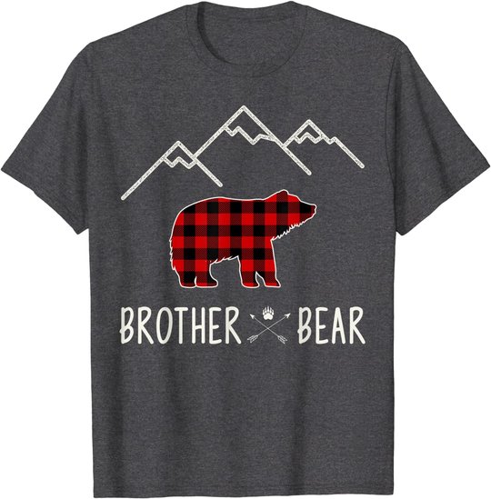 Mama Bear Gift - Buffalo Plaid Brother Bear T-Shirt