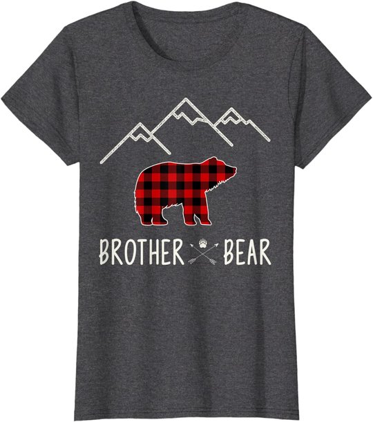 Mama Bear Gift - Buffalo Plaid Brother Bear T-Shirt