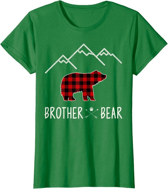 Mama Bear Gift - Buffalo Plaid Brother Bear T-Shirt