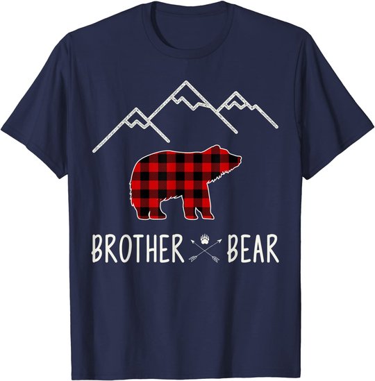 Mama Bear Gift - Buffalo Plaid Brother Bear T-Shirt