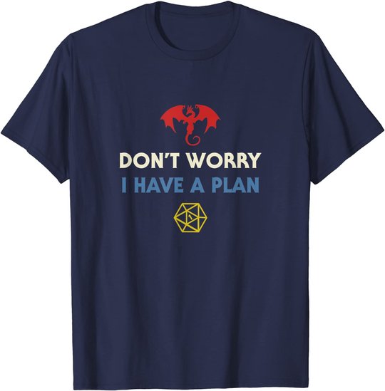 Funny RPG Dungeons Board Game D20 Dice Fumble Retro Dragon T-Shirt