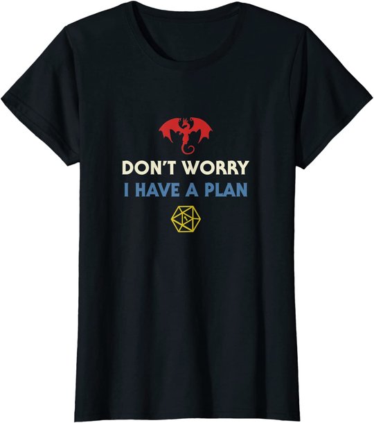 Funny RPG Dungeons Board Game D20 Dice Fumble Retro Dragon T-Shirt