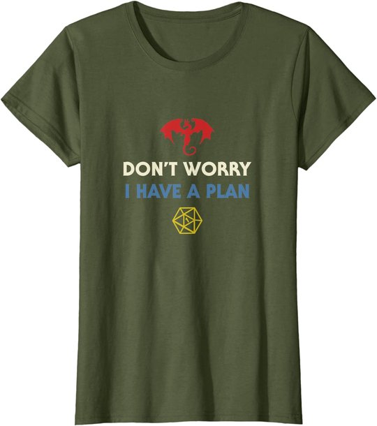 Funny RPG Dungeons Board Game D20 Dice Fumble Retro Dragon T-Shirt