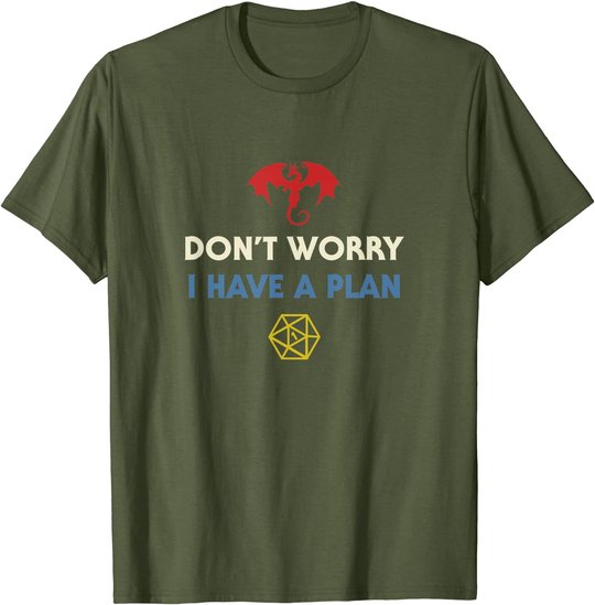 Funny RPG Dungeons Board Game D20 Dice Fumble Retro Dragon T-Shirt