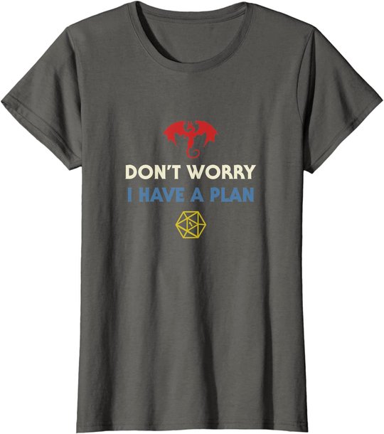 Funny RPG Dungeons Board Game D20 Dice Fumble Retro Dragon T-Shirt