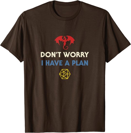Funny RPG Dungeons Board Game D20 Dice Fumble Retro Dragon T-Shirt