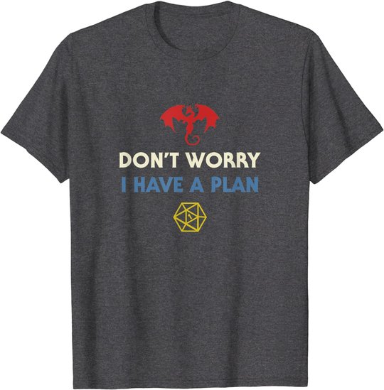 Funny RPG Dungeons Board Game D20 Dice Fumble Retro Dragon T-Shirt