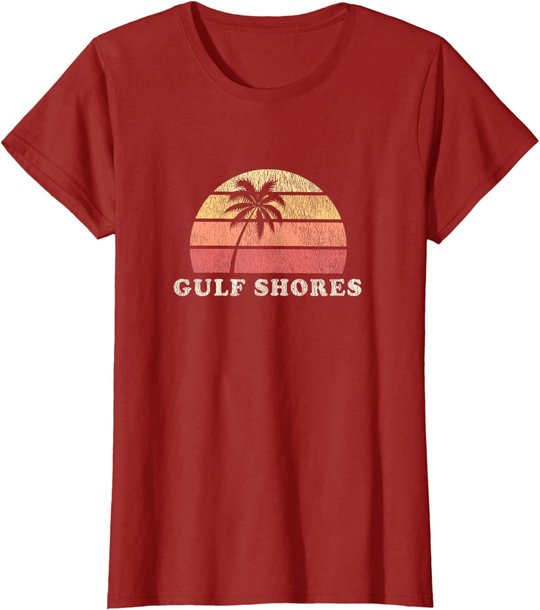 Gulf Shores AL Vintage 70s Retro Throwback Design T-Shirt
