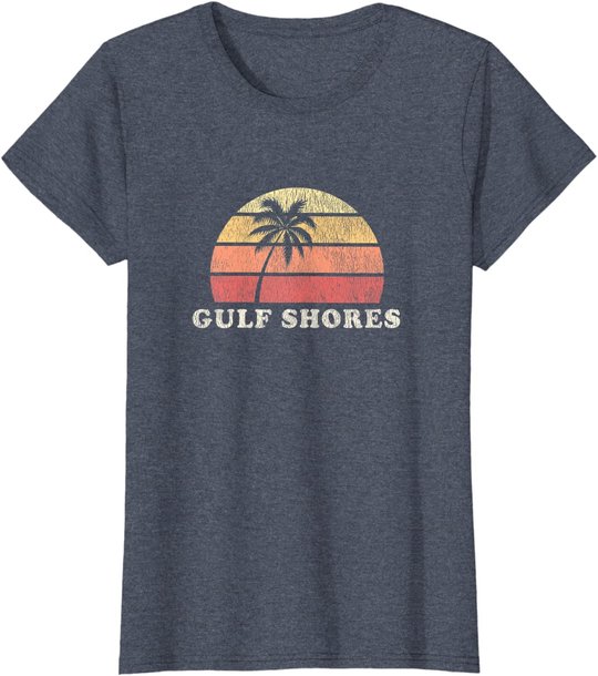 Gulf Shores AL Vintage 70s Retro Throwback Design T-Shirt