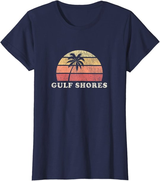 Gulf Shores AL Vintage 70s Retro Throwback Design T-Shirt