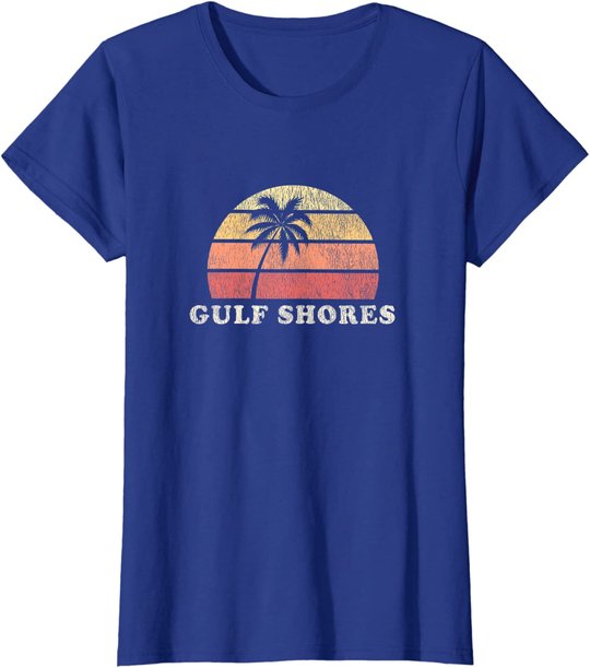 Gulf Shores AL Vintage 70s Retro Throwback Design T-Shirt