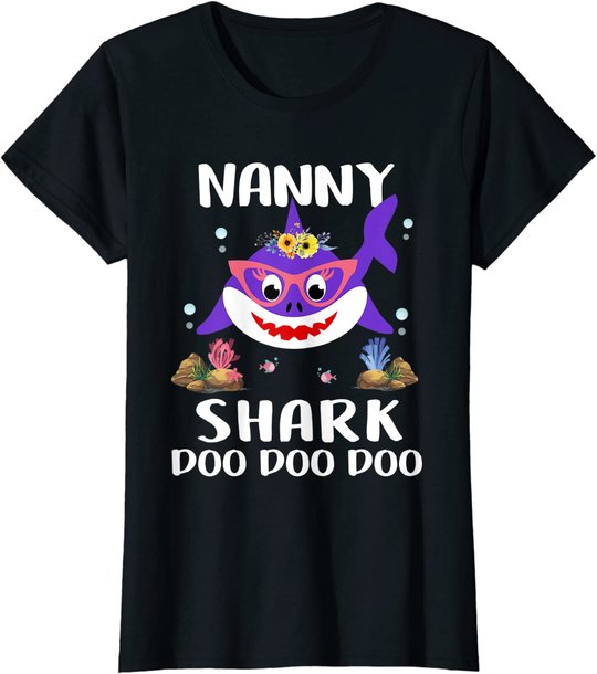 Nanny Shark Shirt Mothers Day Gift Idea For Mother Wife T-Shirt