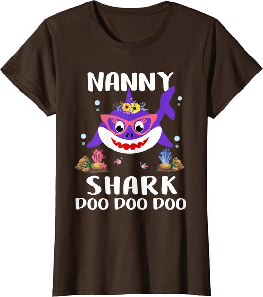 Nanny Shark Shirt Mothers Day Gift Idea For Mother Wife T-Shirt