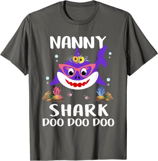 Nanny Shark Shirt Mothers Day Gift Idea For Mother Wife T-Shirt