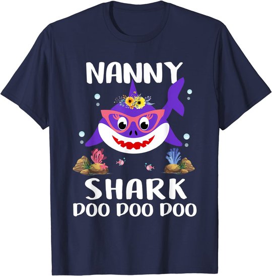 Nanny Shark Shirt Mothers Day Gift Idea For Mother Wife T-Shirt