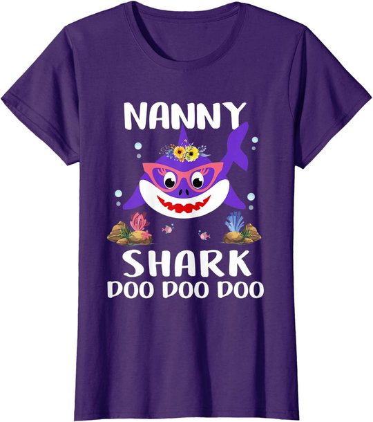 Nanny Shark Shirt Mothers Day Gift Idea For Mother Wife T-Shirt