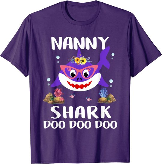 Nanny Shark Shirt Mothers Day Gift Idea For Mother Wife T-Shirt