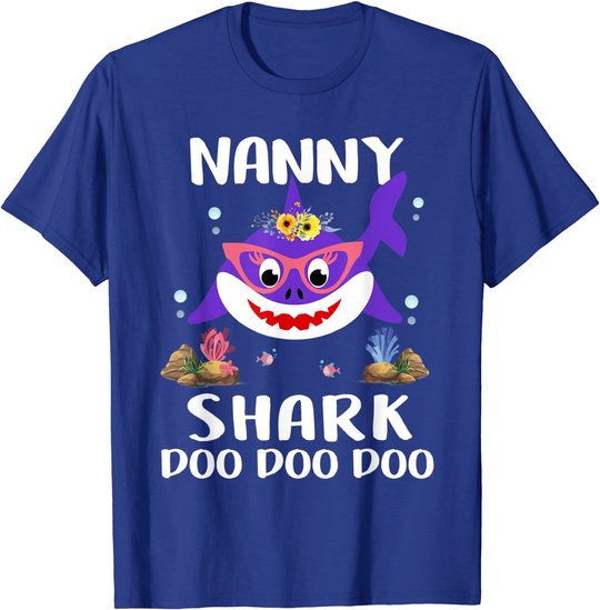 Nanny Shark Shirt Mothers Day Gift Idea For Mother Wife T-Shirt