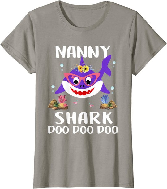 Nanny Shark Shirt Mothers Day Gift Idea For Mother Wife T-Shirt