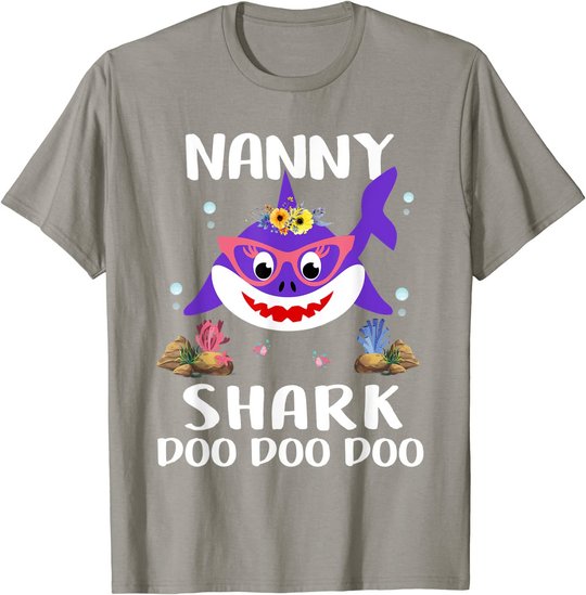 Nanny Shark Shirt Mothers Day Gift Idea For Mother Wife T-Shirt